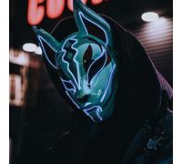 WreGmgg LED Fortnite Fox Masque Halloween Costume, Ghostface Mask Scream, Costume Cosplay Party Carnaval Cadeaux Originaux Pour Hommes Femmes