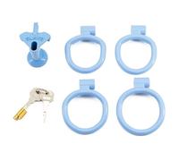 WreGmgg MâLe Bleu 2 Tailles Cage De Protection IntéRieure Portable en Plastique avec Quatre Anneaux, Cadeau De Couple - D10