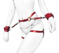 WreGmgg Noeud en Cuir Rouge, Accessoires RéGlables pour Ceinture De Yoga, Ceinture D'EntraîNement De Yoga Multi - Anneaux, Cadeau De NoëL - H