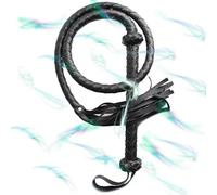 WreGmgg Noir 30cm Formation Fouet en Cuir Artificiel, Adapté pour L'éQuitation Et Le Jeu De RôLe - D28