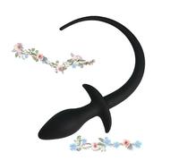 WreGmgg Noir Chien en Forme De Queue en Silicone Fesses Douces Accessoire D'EntraîNeur, Adapté Aux Sports D'IntéRieur, Cadeau De Couple - D17