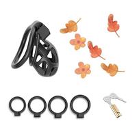WreGmgg RéSine Noire Classique 4 Tailles DifféRentes De Cages Respirantes en Plastique De Fitness IntéRieure (avec Anneaux Circulaires De 4 Tailles), Cadeau pour Couple - D8