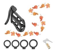 WreGmgg RéSine Noire Classique 4 Tailles DifféRentes De Cages Respirantes en Plastique De Fitness IntéRieure (avec Anneaux Circulaires De 4 Tailles), Cadeau pour Couple - D8