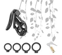 WreGmgg RéSine Noire Classique 4 Tailles DifféRentes De Cages Respirantes en Plastique De Fitness IntéRieure (avec Anneaux Circulaires De 4 Tailles), Cadeau pour Couple - D8