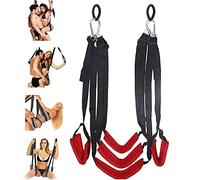 WreGmgg Sangles D'étirement De Balançoire en Nylon Rouge À Cinq Sangles, Kit De Sangle De Suspension De Balançoire De Porte, Aider Les Amateurs De Sport À Améliorer La Limite De La Flexibilité-H.