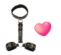 WreGmgg Sexe Menettes RéGlables ExtéRieur Classique Noir Cuir Doux Menottes Multifonctionnelles Fitness, Main Et Cou Support - D2