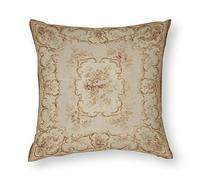 Wreioau Housse de coussin carrée et confortable en tapisserie Aubusson du XIXe siècle française du XIXe siècle - Décoration d'intérieur pour salon, canapé, voiture - 45,7 x 45,7 cm