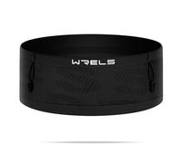 WRELS Ceinture de course fine avec clip à bavette, support de téléphone élastique pour homme et femme, grande capacité, peut contenir une bouteille d'eau, des clés, des cartes, Noir-M, Medium
