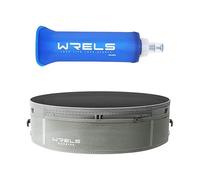 WRELS Ceinture d'hydratation avec flasque souple en TPU de 250 ml, ceinture de course respirante pour homme et femme, sac banane d'entraînement, fitness, support de téléphone pour coureur, marathon