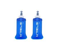 WRELS Gourde Souple Running Pliable,Pack de 2 150ml Flasque Running-Idéal pour Course à Pied, Trail, Randonnée-Sans BPA(Bleu Foncé)
