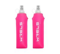WRELS Gourde Souple Running Pliable,Pack de 2 500ml Flasque Running-Idéal pour Course à Pied, Trail, Randonnée-Sans BPA(Rose)
