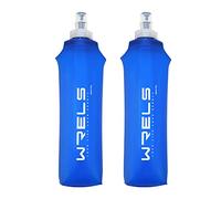WRELS Gourde Souple Running Pliable,Pack de 2 500ml Flasque Running-Idéal pour Course à Pied, Trail, Randonnée-Sans BPA(Bleu Foncé)