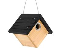 Wren Bird House - Wooden Sparrow Shelter, Outdoor Hanging Nesting Cottage