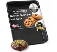 Wrenbury Plaque à biscuits en acier au carbone DuraQuartz texturé antiadhésif Flapjack - Moule de cuisson - 32 x 22 cm