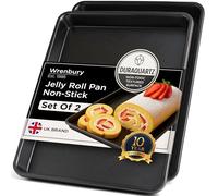 Wrenbury Swiss Roll Lot de 2 moules plats en acier carbone DuraQuartz anti-adhésif pour four - Grande plaque de cuisson pour roulade - 39 x 27 cm