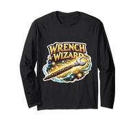 Wrench Wizard Funny Mechanic Citation Dire Phrase Mécanique Manche Longue