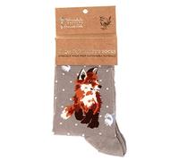 Wrendale - Chaussettes Designs à motif (gris motif renard - « Fox Born To Be Wild »)