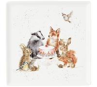Wrendale Designs Assiette carrée Motif Woodland Party
