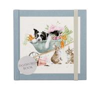 Wrendale Designs by Hannah Dale Livre de mots de passe Border Collie et lapin « Sleeping on The Job »