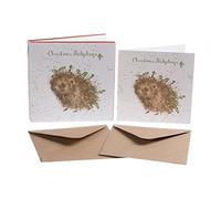 Wrendale Designs by Hannah Dale - Lot de 8 boîtes de cartes de Noël Hérisson de Noël