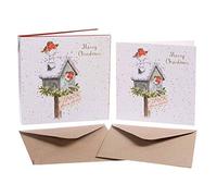 Wrendale Designs by Hannah Dale Lot de 8 boîtes de cartes de Noël « Please Stop Here »
