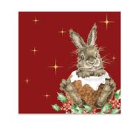 Wrendale Designs by Hannah Dale Serviette de table « Merry Little Christmas » Lapin
