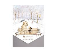 Wrendale Designs by Hannah Dale Winter Walks Lot de cartes de Noël Golden Retriever et teckel