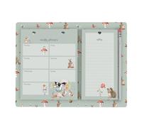 Wrendale Designs - Carnet de planification hebdomadaire et de courses « Garden Friends » avec animaux de jardin