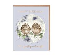 Wrendale Designs - Carte d'anniversaire « Party Owl Night »