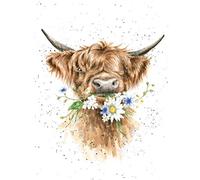 Wrendale Designs Carte de vœux - Vache marguerite (vache)