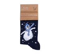 Wrendale Designs Chaussettes de Noël hiver Wonderland Pingouin Design, gris, M
