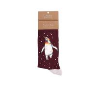 Wrendale Designs Chaussettes de Noël - XSOCKM006 - Homme - Christmas King - Pingouin Rouge - 1 paire - 41-46, rouge, 41-46