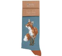 Wrendale Designs Chaussettes pour homme Bright Eyes and Bushey Tailed Fox, vert, M