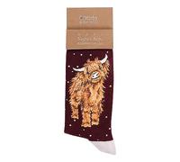 Wrendale Designs Highland Cow Chaussettes de Noël pour homme, vert, M