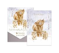Wrendale Designs Let It Snow Lot de 8 cartes de Noël Motif vache