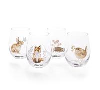 Wrendale Designs Lot de 4 gobelets en verre en forme d'animal