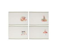 Wrendale Designs - Lot de 4 sets de table en tissu motif animaux de jardin