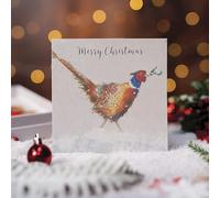Wrendale Designs Lot de 8 cartes de Noël de luxe Motif faisan