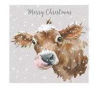 Wrendale Designs Lot de 8 cartes de Noël Motif vache