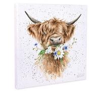 Wrendale Designs 'Marguerite Vache' Impression sur Toile carrée Blanc 20 Centimetre