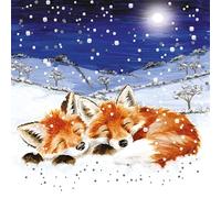 Wrendale Designs par Hannah Dale Foxes in the Snow Lot de 8 cartes de Noël