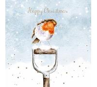 Wrendale Designs par Hannah Dale - "Un petit moineau rouge" - Ensemble de 8 cartes de Noël