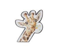 Wrendale Designs - Pin's girafe fleurie, Alliage de zinc plaqué argent mat