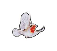Wrendale Designs Pin's rouge-gorge volant, Alliage de zinc plaqué argent mat