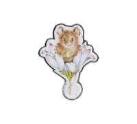 Wrendale Designs - Pin's souris Oops a Daisy, Alliage de zinc plaqué argent mat