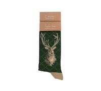 Wrendale Designs Portrait d'un cerf Chaussettes pour homme cerf, vert, M