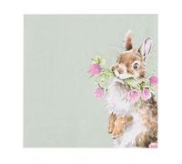 Wrendale Designs Serviette de table Motif trèfle à talons et pot de fleurs (lapin)