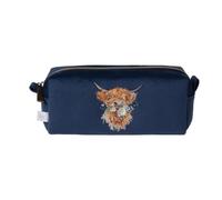 Wrendale Designs - Trousse à pinceaux de maquillage brodée « Daisy Coo» Motif vache Highland