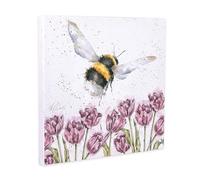 Wrendale Designs 'Vol du Bourdon' Impression sur Toile carrée Blanc 20 Centimetre