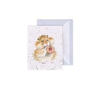 Wrendale GE053 Carte de vœux double avec enveloppe - Mini carte rien que pour vous, hamster, The diet starts tomorrow - 7,5 x 9 cm - Beige